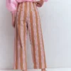Primrose Cropped Pants Cognac, Pink Stripe Primrose Cropped Pants Cognac, Pink Stripe