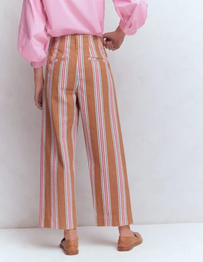 Primrose Cropped Pants Cognac, Pink Stripe Primrose Cropped Pants Cognac, Pink Stripe