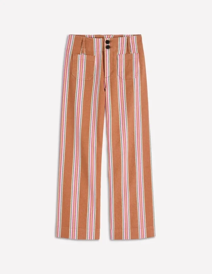 Primrose Cropped Pants Cognac, Pink Stripe Primrose Cropped Pants Cognac, Pink Stripe