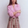 Primrose Denim Shorts Pink Stripe Primrose Denim Shorts Pink Stripe