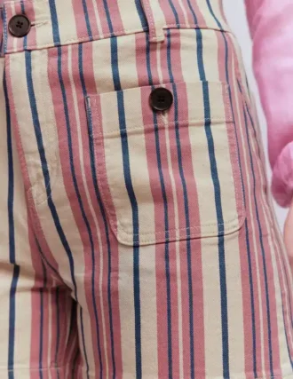 Primrose Denim Shorts Pink Stripe Primrose Denim Shorts Pink Stripe