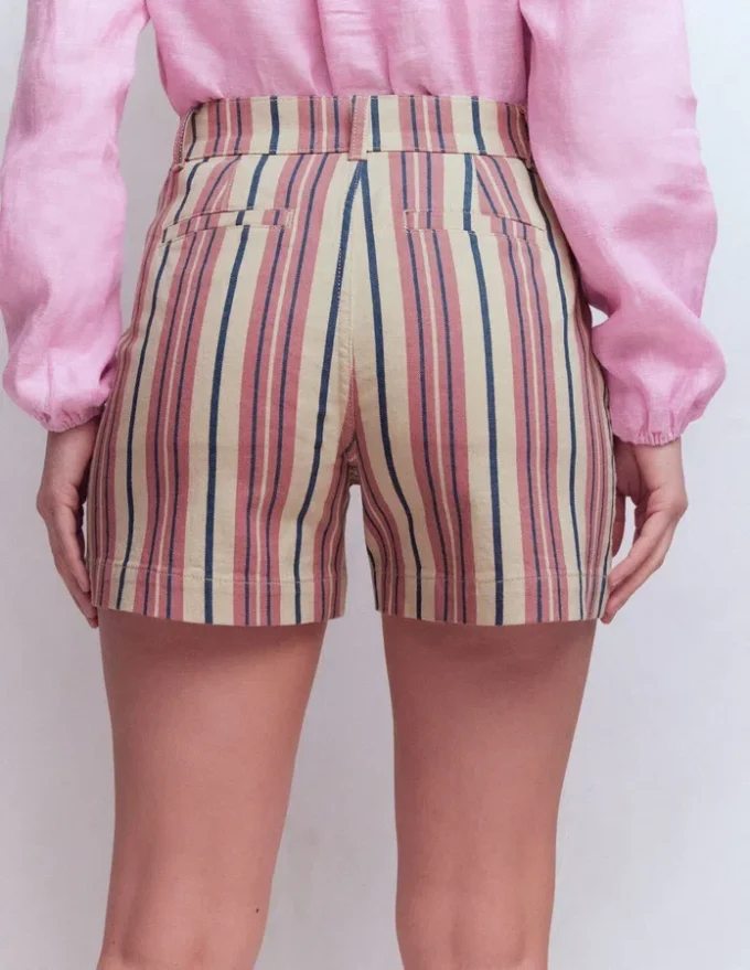 Primrose Denim Shorts Pink Stripe Primrose Denim Shorts Pink Stripe
