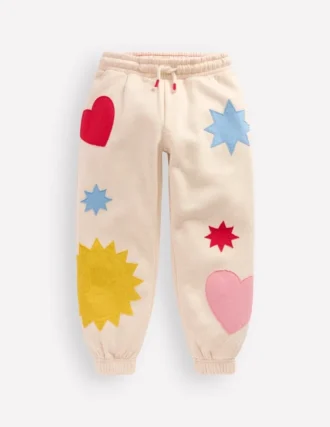 Printed Cosy Sweatpants Applique Shapes