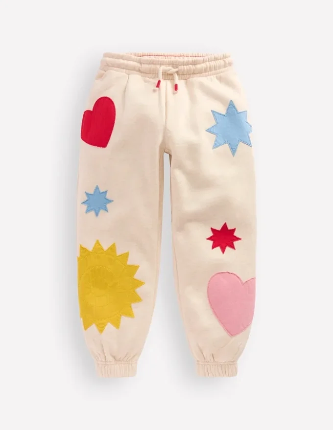 Printed Cosy Sweatpants Applique Shapes