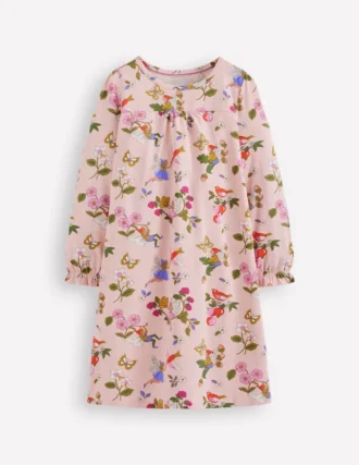 Printed Long Sleeve Nightie Chalk Pink Fairy Tree