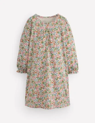 Printed Long Sleeve Nightie Coconut Milk Berry Floral