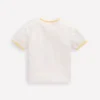Printed Ringer T-shirt Ivory Sunflower Printed Ringer T-shirt Ivory Sunflower