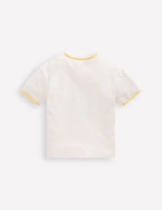 Printed Ringer T-shirt Ivory Sunflower