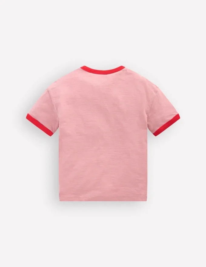 Printed Ringer T-shirt Vintage Pink Strawberries Printed Ringer T-shirt Vintage Pink Strawberries