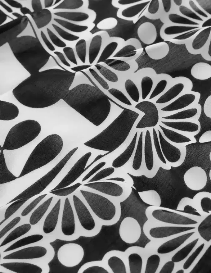 Printed Sarong Scarf Black, Geo Stamp Printed Sarong Scarf Black, Geo Stamp