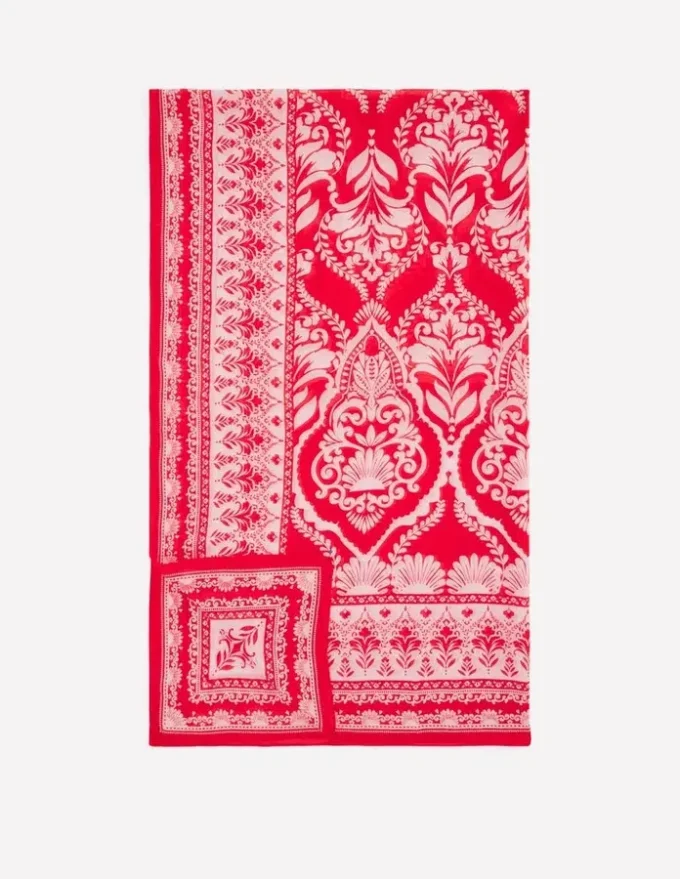 Printed Sarong Scarf Poppy Red, Ornamental Garden