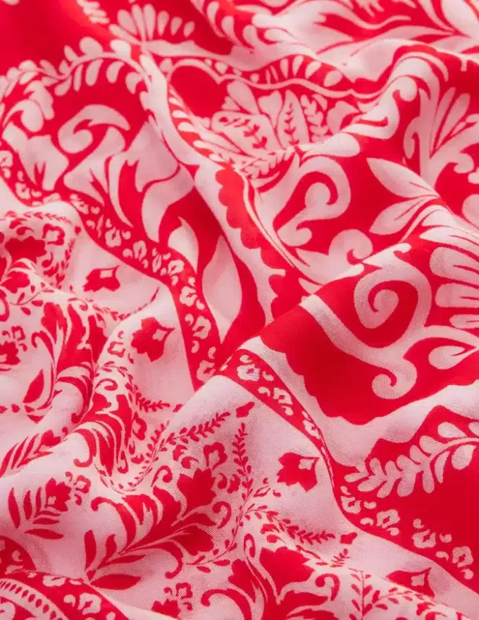 Printed Sarong Scarf Poppy Red, Ornamental Garden