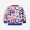 Printed Sweatshirt Alaskan Blue Patchwork