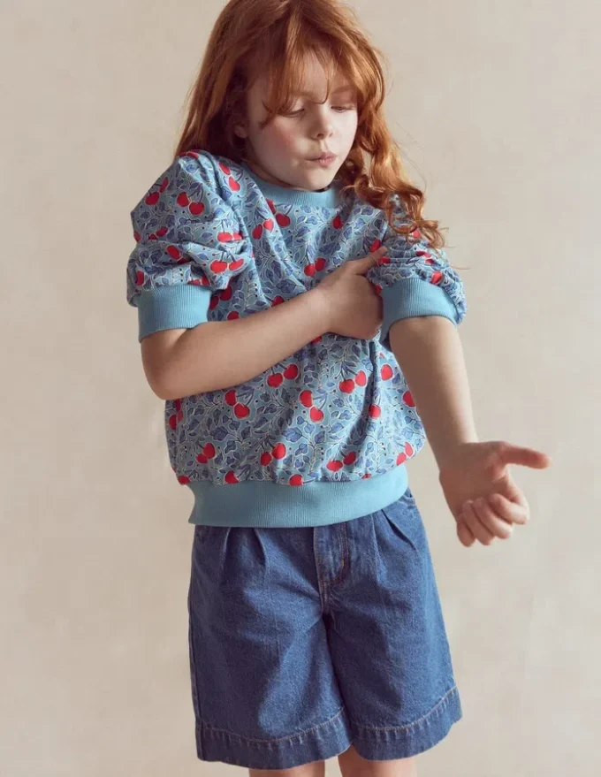 Printed Sweatshirt Blue Cherries