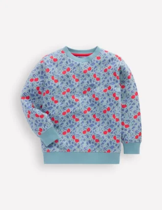 Printed Sweatshirt Blue Cherries