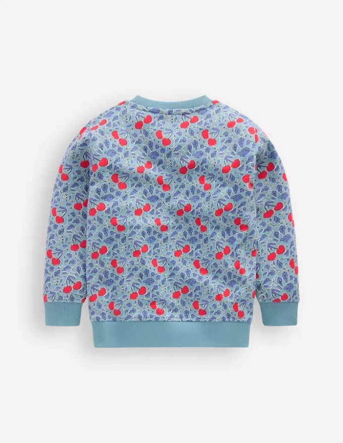 Printed Sweatshirt Blue Cherries