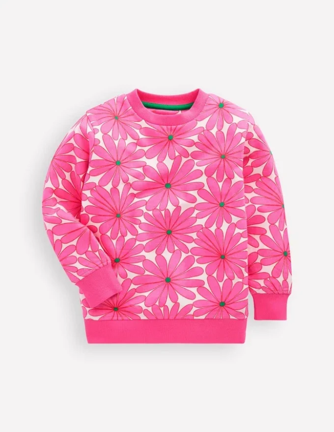 Printed Sweatshirt Festival Pink Giant Daisy