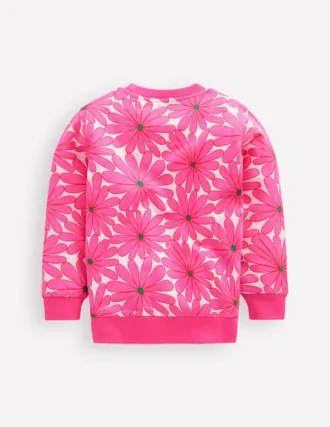 Printed Sweatshirt Festival Pink Giant Daisy