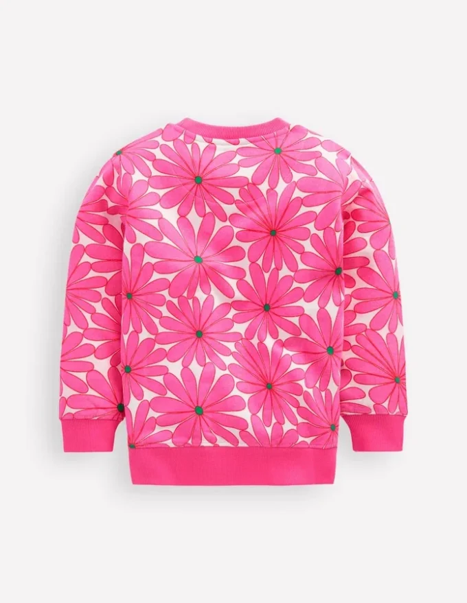 Printed Sweatshirt Festival Pink Giant Daisy