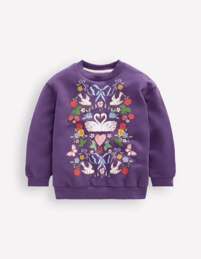 Printed Sweatshirt Mystic Purple Lovebirds