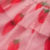 Printed Tulle Dress Vintage Pink Strawberry Stamp Printed Tulle Dress Vintage Pink Strawberry Stamp