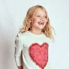 Puff Sleeve Appliqué T-shirt Ruffle Heart Puff Sleeve Appliqué T-shirt Ruffle Heart