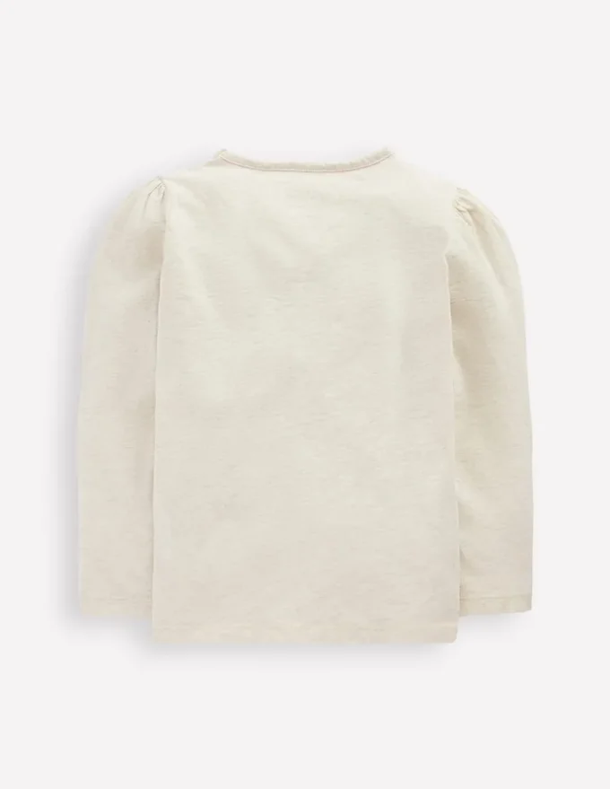 Puff Sleeve Appliqué T-shirt Ruffle Heart Puff Sleeve Appliqué T-shirt Ruffle Heart