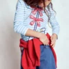 Puff Sleeve Appliqué T-shirt Soft Ivory/Glacier Blue Puff Sleeve Appliqué T-shirt Soft Ivory/Glacier Blue