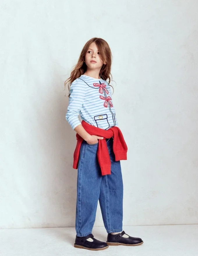 Puff Sleeve Appliqué T-shirt Soft Ivory/Glacier Blue Puff Sleeve Appliqué T-shirt Soft Ivory/Glacier Blue