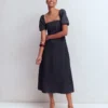 Puff Sleeve Denim Dress Indigo Puff Sleeve Denim Dress Indigo
