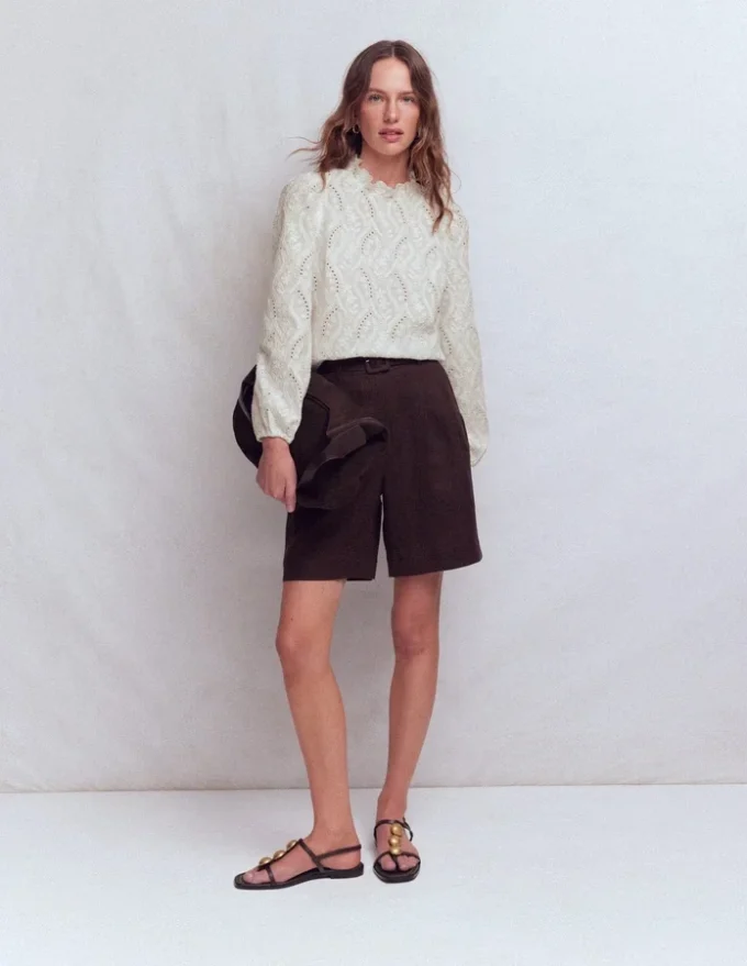 Puff Sleeve Interest Top Ivory Puff Sleeve Interest Top Ivory