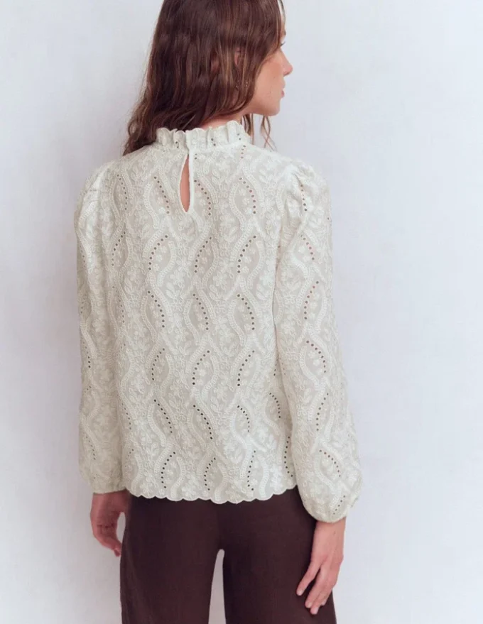 Puff Sleeve Interest Top Ivory Puff Sleeve Interest Top Ivory