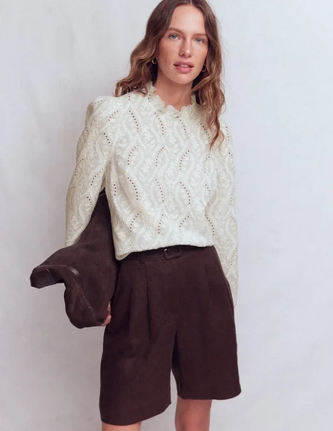 Puff Sleeve Interest Top Ivory Puff Sleeve Interest Top Ivory