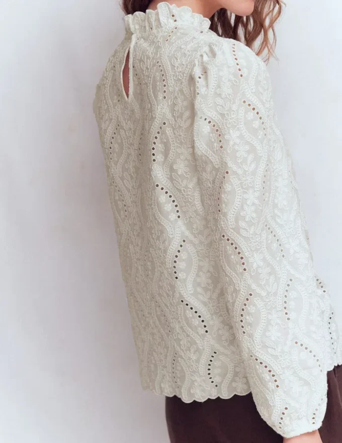 Puff Sleeve Interest Top Ivory Puff Sleeve Interest Top Ivory
