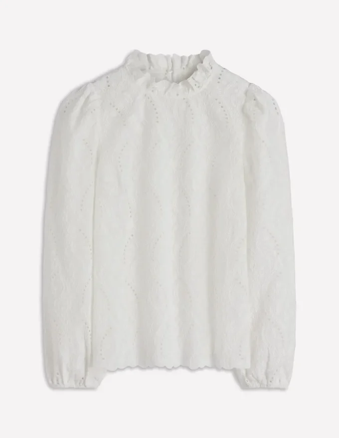 Puff Sleeve Interest Top Ivory Puff Sleeve Interest Top Ivory