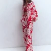 Puff Sleeve Linen Shirt Merida Red, Botanical Flourish Puff Sleeve Linen Shirt Merida Red, Botanical Flourish