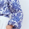 Puff Sleeve Linen Shirt Sapphire Blue, Tigers Paradise Puff Sleeve Linen Shirt Sapphire Blue, Tigers Paradise