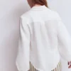 Puff Sleeve Linen Shirt White Puff Sleeve Linen Shirt White