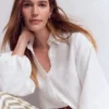 Puff Sleeve Linen Shirt White Puff Sleeve Linen Shirt White