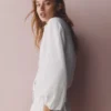 Puff Sleeve Linen Shirt White Puff Sleeve Linen Shirt White