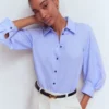 Puff Sleeve Oxford Shirt French Blue Puff Sleeve Oxford Shirt French Blue