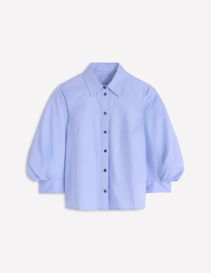 Puff Sleeve Oxford Shirt French Blue Puff Sleeve Oxford Shirt French Blue