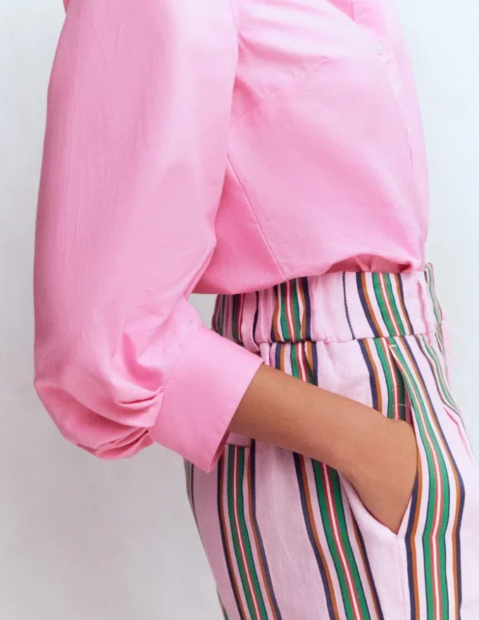 Puff Sleeve Oxford Shirt Pink Puff Sleeve Oxford Shirt Pink