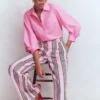 Puff Sleeve Oxford Shirt Pink Puff Sleeve Oxford Shirt Pink