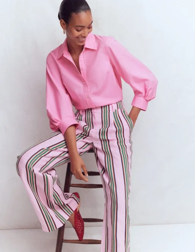 Puff Sleeve Oxford Shirt Pink Puff Sleeve Oxford Shirt Pink