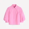 Puff Sleeve Oxford Shirt Pink Puff Sleeve Oxford Shirt Pink