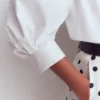 Puff Sleeve Oxford Shirt White Puff Sleeve Oxford Shirt White