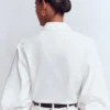Puff Sleeve Oxford Shirt White Puff Sleeve Oxford Shirt White