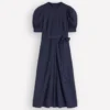 Puff Sleeve Ponte Shirt Dress Navy Puff Sleeve Ponte Shirt Dress Navy