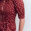 Puff Sleeve Ponte Shirt Dress Red Pear, Painted Dot Puff Sleeve Ponte Shirt Dress Red Pear, Painted Dot